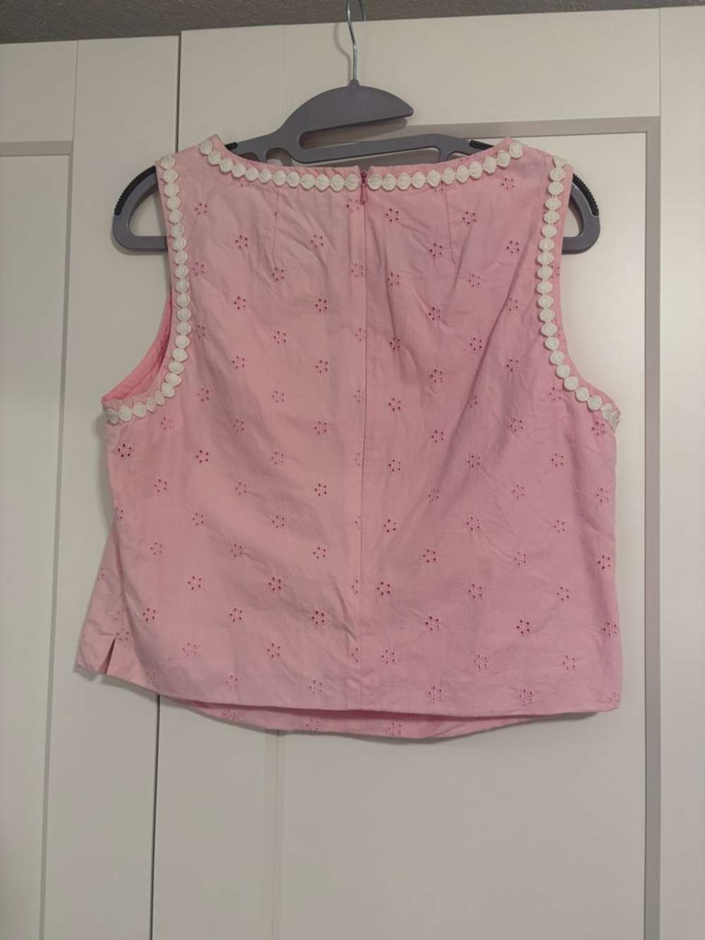 Lilly Pulitzer Pink Eyelet Tank with White Trim - Picture 3 of 3